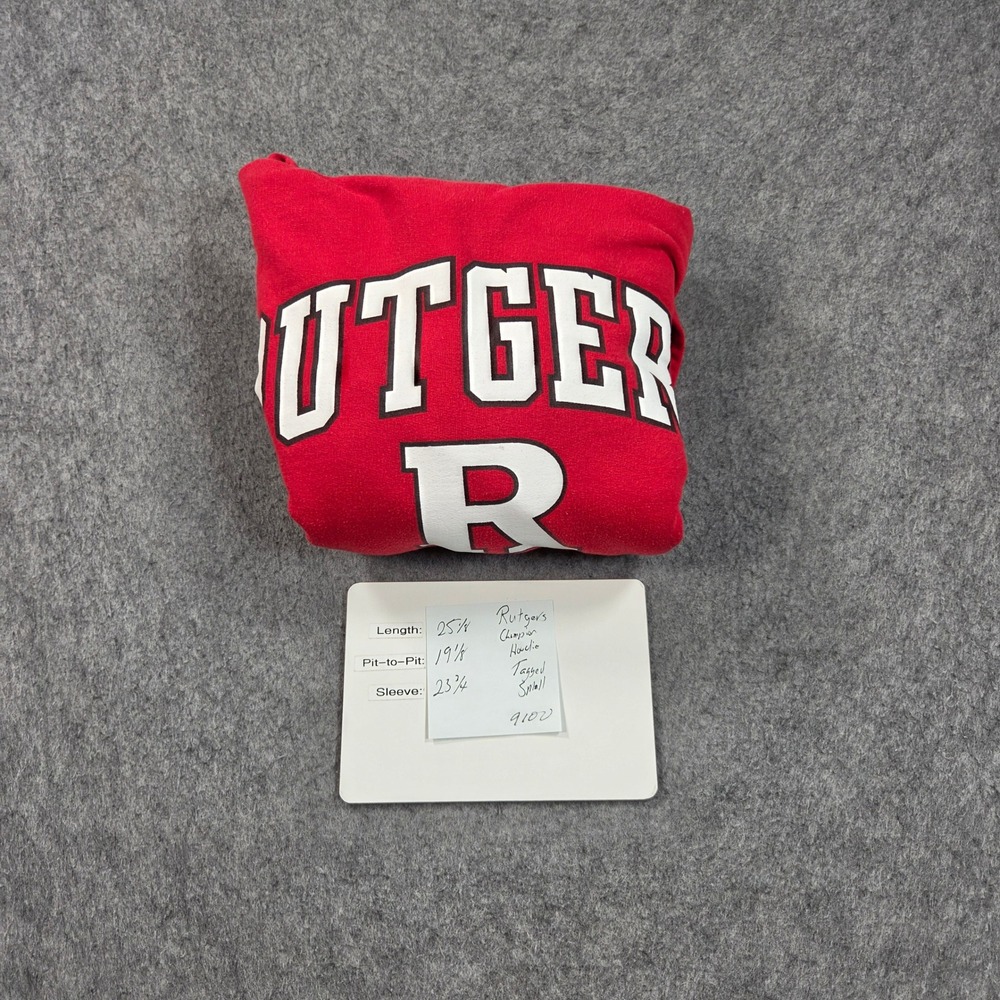 Rutgers University Hoodie Mens Small Red Scarlet Knights Champion Sweatshirt - Picture 4 of 7